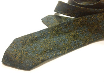 Vintage 1950s Craemer's Men's Shop Ornate Menswear Silk Skinny Necktie ~ Men's Retro Hipster Fashion Accessory