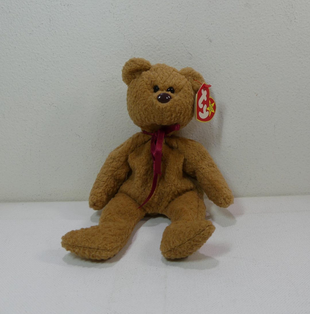 Curly ~ Ty Beanie Babies Plush Brown Bear #4052 ~ Vintage 90s ...
