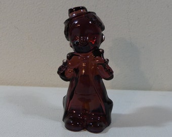 Vintage 80s Boyd Art Glass Thistlebloom Chuckles the Clown Figurine