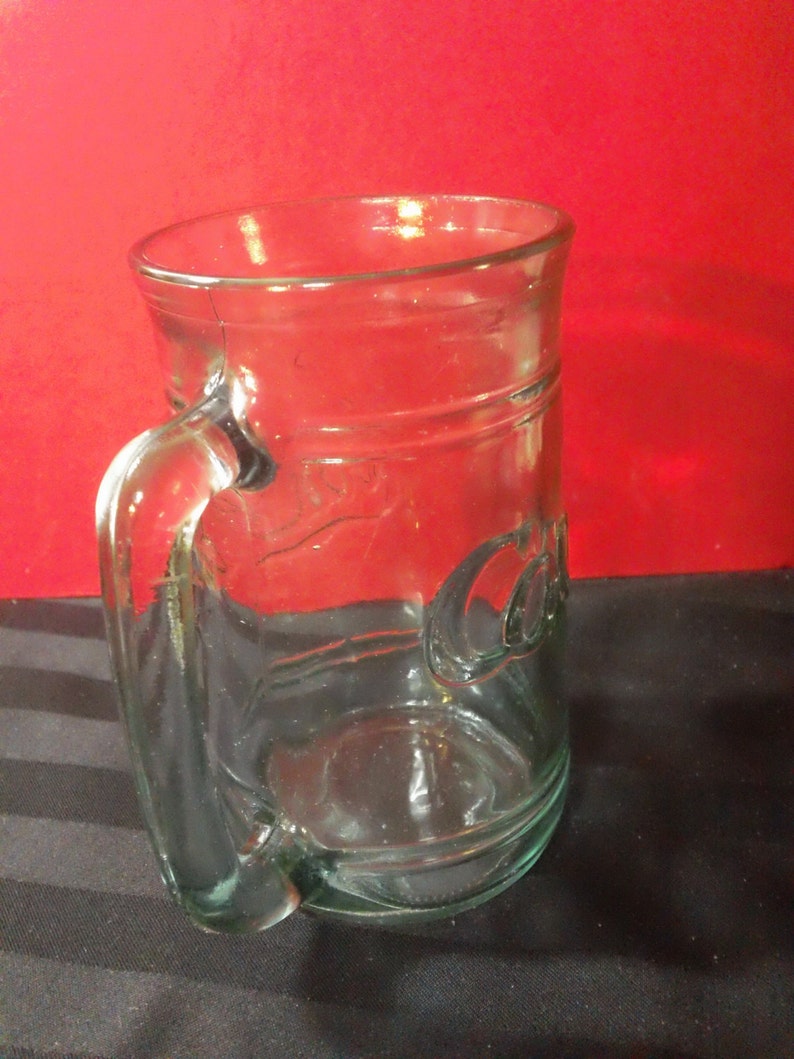 Vintage greentinted Glass 16 oz. CocaCola Stein Mug Etsy