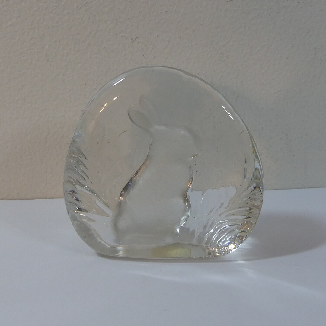 Lead Crystal Rabbit Vintage 24% Lead Crystal Zajecar Bunny Rabbit Paperweight ~ Made in ...