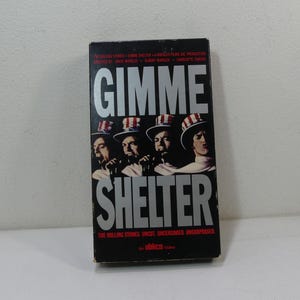 Gimme Shelter (1970 film) ~ VHS video cassette, 90min/color, Rated R (Abkco Films,1991) ~ The Rolling Stones 1969 U.S. Tour documentary