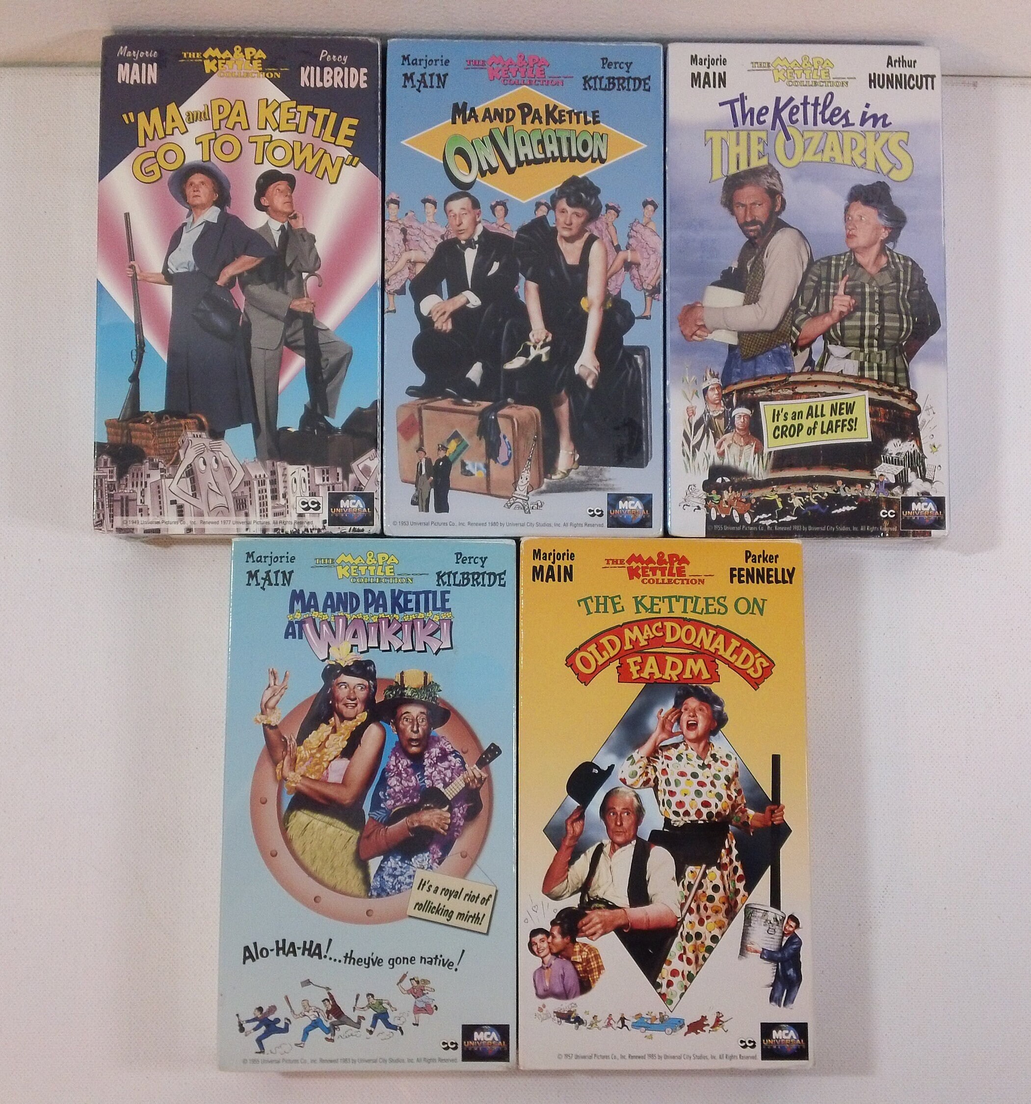Lot of Five Ma and Pa Kettle Collection VHS Video Cassettes