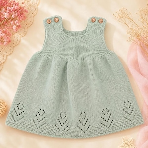 Baby Girl Knit Dress Pattern | Sleeveless Pinafore Knitting Tutorial (PDF Download)