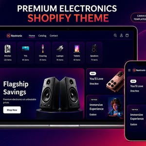 Electronics Shopify 2.0 Theme – Dark UI, Responsive, Conversion Optimized