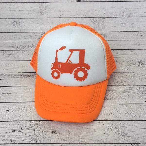 Tractor Trucker Hat for Kids, Foam Mesh Hat, Youth Hat, Red Hat, Funny Hats, Youth Hat, Childrens Hats, Tractor