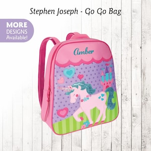 Unicorn Backpack Personalized with embroidered Name / Closeout Stephen Joseph Go Go Backpack