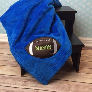 Personalized Plush Football Blanket, Football Blanket with Name, Football Blanket Teen, Personalized Football Blanket for Kids, Team Blanket