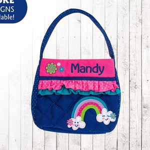 Rainbow Purse, Stephen Joseph  Personalized with Embroidered Name, Easter Gift for Girl, Toddler Purse