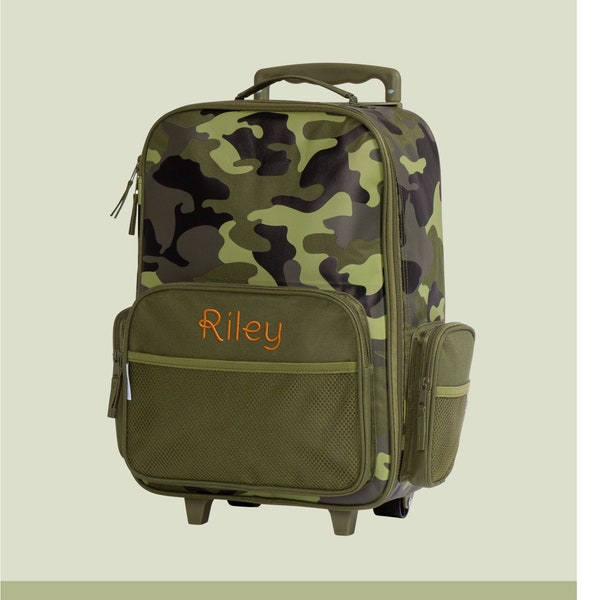 Personalized Camouflage Rolling Luggage for Boys / Stephen Joseph Luggage with Name / Personalized Camo Suitcase for Kids