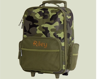 Personalized Camouflage Rolling Luggage for Boys / Stephen Joseph Luggage with Name / Personalized Camo Suitcase for Kids