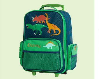 Dinosaur Rolling Luggage for Boys / Stephen Joseph Kids Luggage with Name / Personalized Dinosaur Suitcase for Kids / Custom