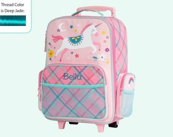 Personalized Unicorn Luggage for Girls / Stephen Joseph Rolling Luggage with Name / Custom Pink Unicorn Suitcase