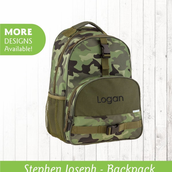 CAMO Backpack Personalized with Embroidered Name / Optional matching Camouflage Lunchbox / Monogrammed School Bag
