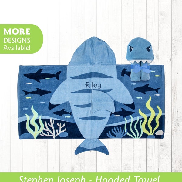 Shark Hooded Towel for kids Personalized / Stephen Joseph Hooded Beach Towel