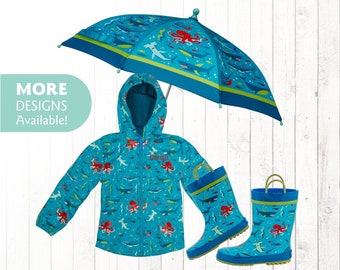 BYLIKE Children Floral Hooded Waterproof Raincoat Toddler Kids Rain Jackets Rainwear