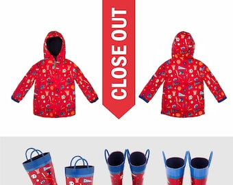 Sport Print Rain Gear for Kids Personalized / CLOSE OUT - Limited Stock