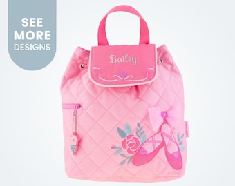 Personalized Ballet Slippers Backpack with embroidered name / Stephen Joseph Quilted Backpack