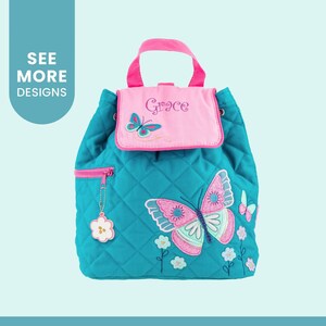 Butterfly Toddler Backpack Personalized / Stephen Joseph Quilted Backpack with Embroidered Name