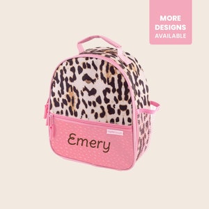 Personalized Leopard Lunchbox / Stephen Joseph Lunch box personalized with Embroidered Name /
