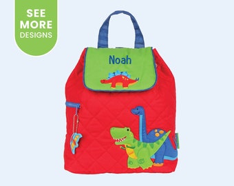 Personalized Dinosaur Backpack with embroidered name, Stephen Joseph Quilted Backpack