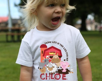 Personalized Farm Animal Birthday Shirt, Farm Life Tee