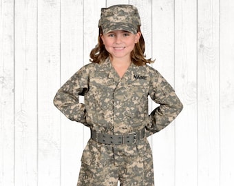 Kids Halloween Costume Kids Camo Costume Army Combat Uniform Personalized Army Outfit Halloween Costume for Boys Dress Up Career Day Costume