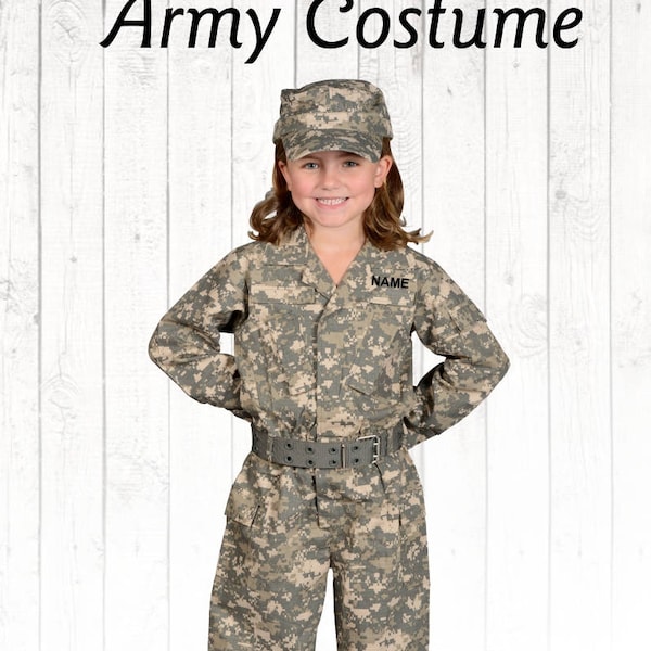 Kids Halloween Costume Kids Camo Costume Army Combat Uniform Personalized Army Outfit Halloween Costume for Boys Dress Up Career Day Costume