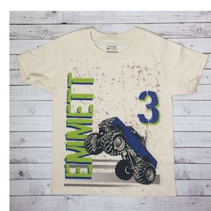 Monster Truck T-shirt for Toddlers Infants and Youth, Monster Truck Shirt, Personalized Shirt, Monster Truck Birthday Shirt