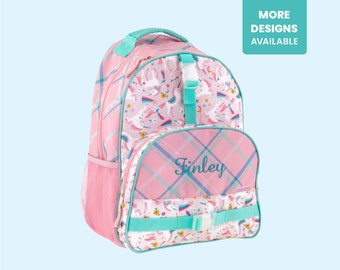 UNICORN Backpack Personalized with Embroidered Name / Optional matching Lunchbox / Pink Unicorn School Bag