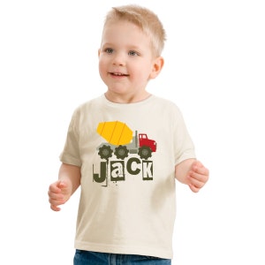 Cement Truck Shirt, Truck Birthday Tee, Personalized TShirt, Toddler Truck Shirt, Boys Birthday Shirt, Construction Truck Toddler Shirt