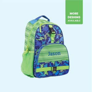 Sac à dos SHARK personnalisé avec prénom brodé/Sac d'école pour garçon monogrammé