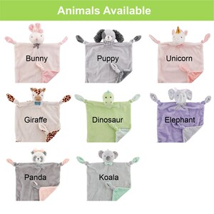 Personalized Baby Lovie / Lovey Blanket / Animal Security Blanket image 2