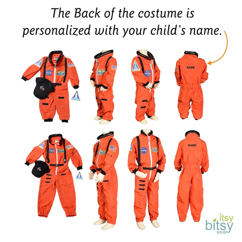 Astronaut Halloween Kids Costume Kids Personalized Astronaut Outfit Kids Dress Up Career Day Costume Space Suit Halloween Costume kids gift image 2