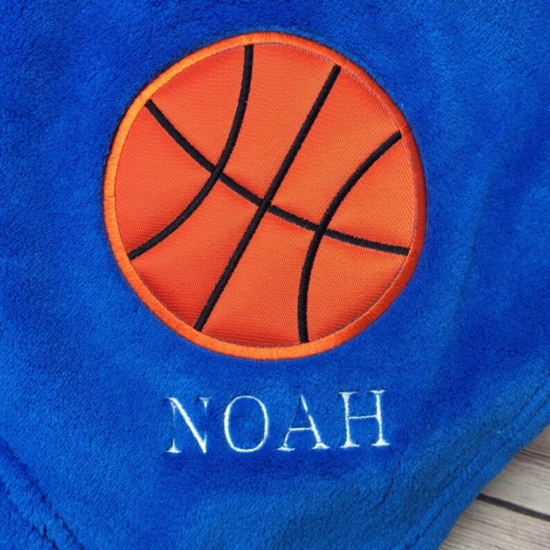 Basketball Blanket Personalized Applique Blanket Basketball Etsy