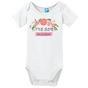 Grande soeur T-shirt, petite soeur T shirt, Big SIS peu SIS chemises, cadeaux de soeur, soeur personnalisé chemises, chemise de bébé annonce pour fille image 2