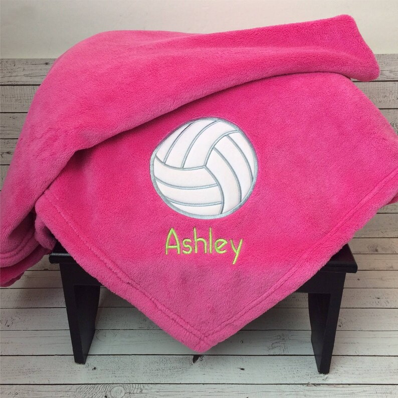 Volleyball Blanket Personalized Applique Blanket Sport Etsy