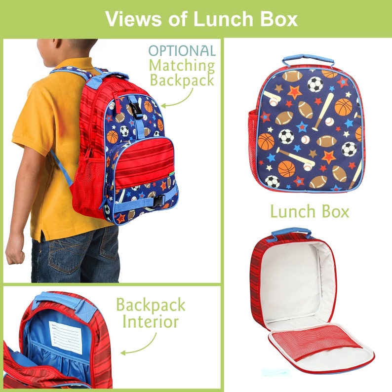 Personalized Sports Lunch box Stephen Joseph Lunch Box Etsy