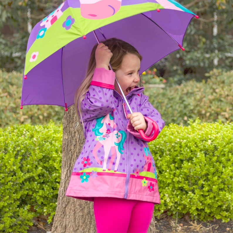 Unicorn Raincoat Personalized Kids Unicorn Theme Rain Gear Etsy