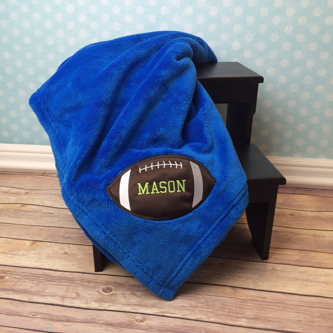 Personalized Plush Football Blanket Football Blanket With Etsy