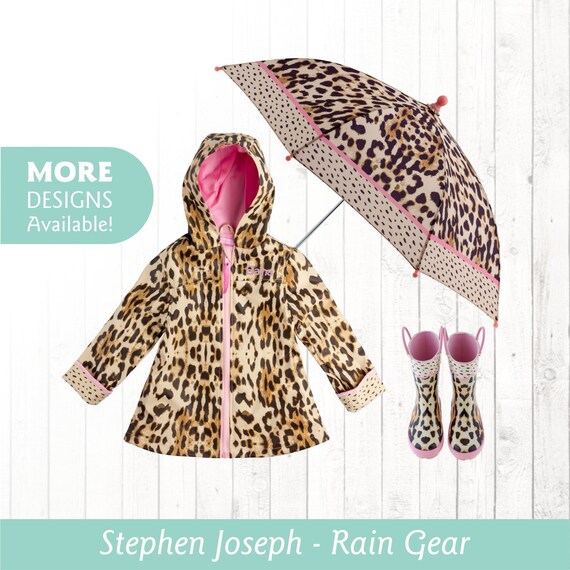 Rain Jacket Womens Monogrammed Rain Coat Leopard Print Wind -  Israel