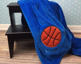 Custom Basketball Blanket Personalized with Name / Applique Sport team Blanket