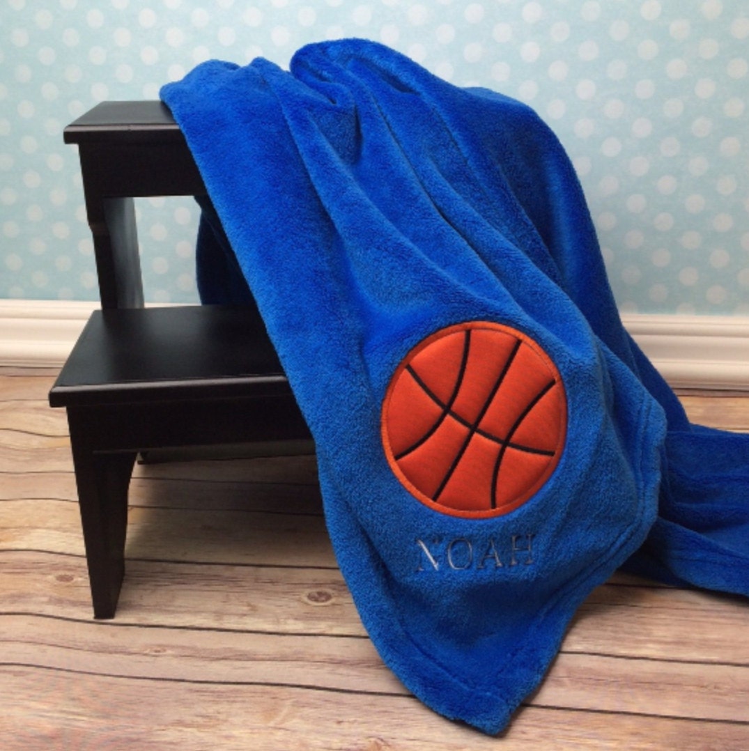 Basketball Blanket Personalized Applique Blanket Basketball Etsy