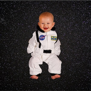 Baby Astronaut Costume 6-9 Month Romper / Baby Space Suit Halloween Baby Costume image 1