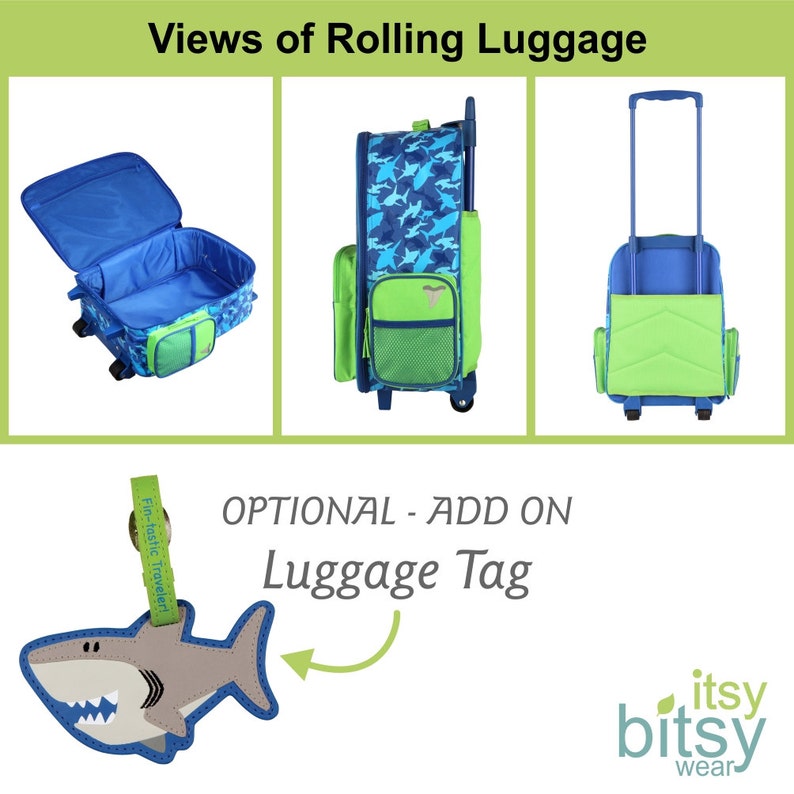 kids shark suitcase