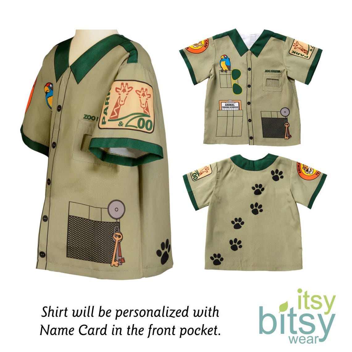 Zoo Keeper Costume Kids Halloween Costume Personalized Career Etsy