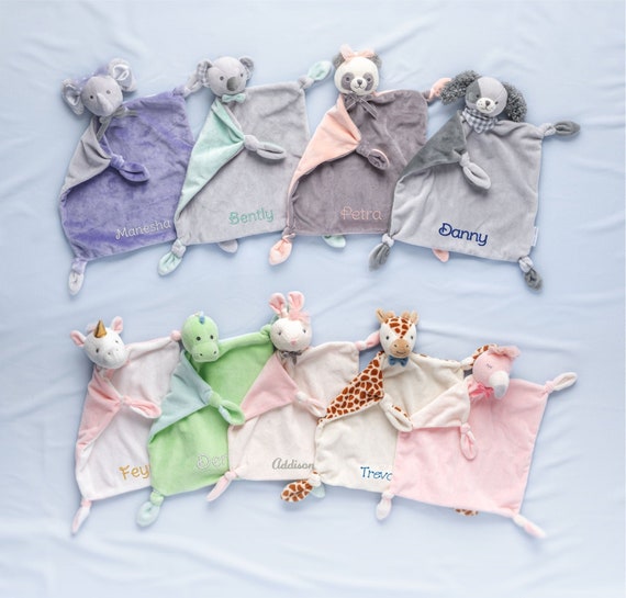 Personalized Baby Lovie Lovey Blanket Animal Security Blanket Etsy