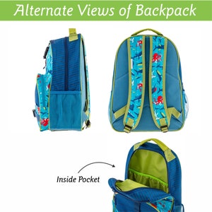 SEA LIFE Backpack Personalized / Stephen Joseph Backpack personalized with Embroidered Name / Monogrammed Boys School Bag image 2