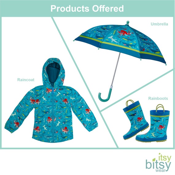 Sea Life Raincoat Personalized / Kids Ocean Animals Rain Gear Etsy