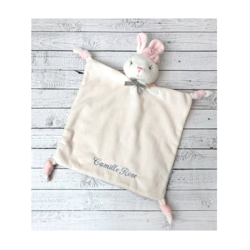 Personalized Baby Lovie / Lovey Blanket / Animal Security Blanket Bunny